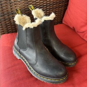 Dr. Martens Black Winter Boots with Fur Lining